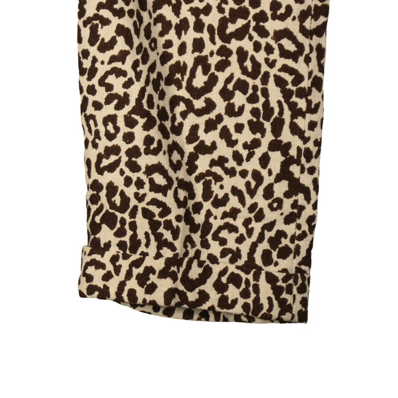 J Crew Capri Pants Womens Size 6 Brown Linen Animal Print Casualcore Chic Trendy - Picture 6 of 13